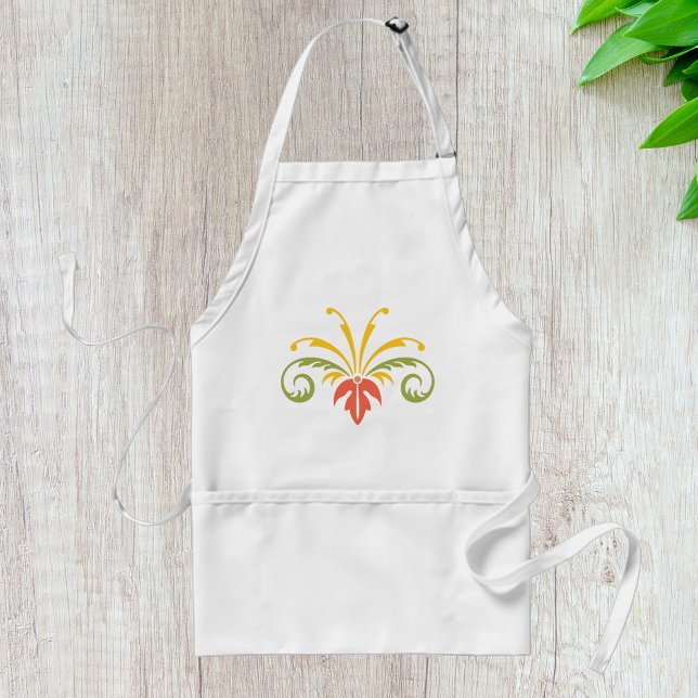 Plant Illustration Yellow Orange Green Standard Apron (Creator Uploaded)