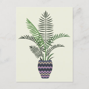 Plant in Decorative Vase Holiday Postcard