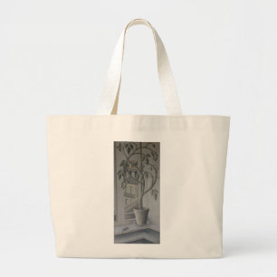 Plant in Window oil on panel Large Tote Bag