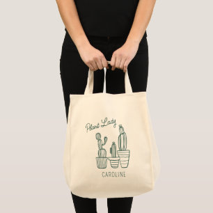 Plant Lady Cactus Succulent Gardening Lover Name Tote Bag
