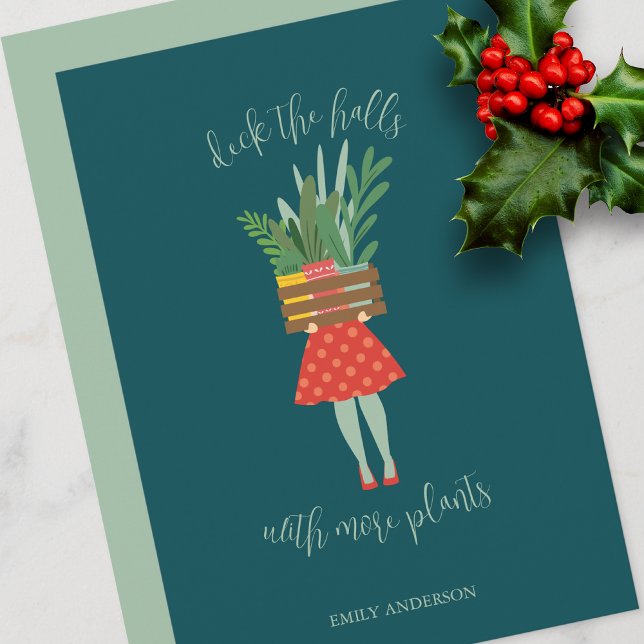 Plant Lady Christmas Flat Card (Creator Uploaded)