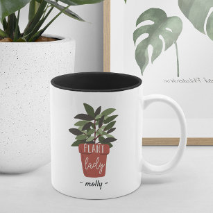 Plant Lady   Cute Personalised Plant Lovers Two-Tone Coffee Mug