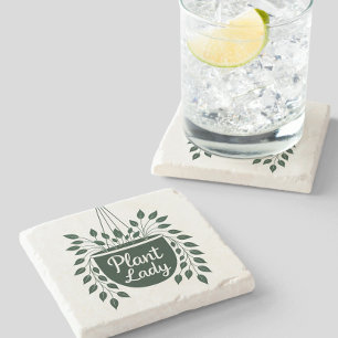 Plant Lady Hanging Plant Stone Coaster