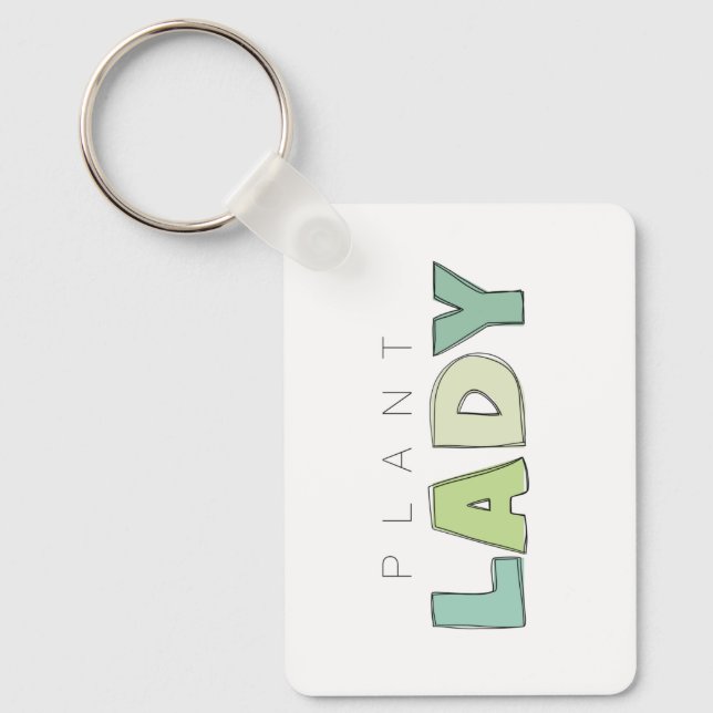 Plant Lady Rectangle Keychain (Front)