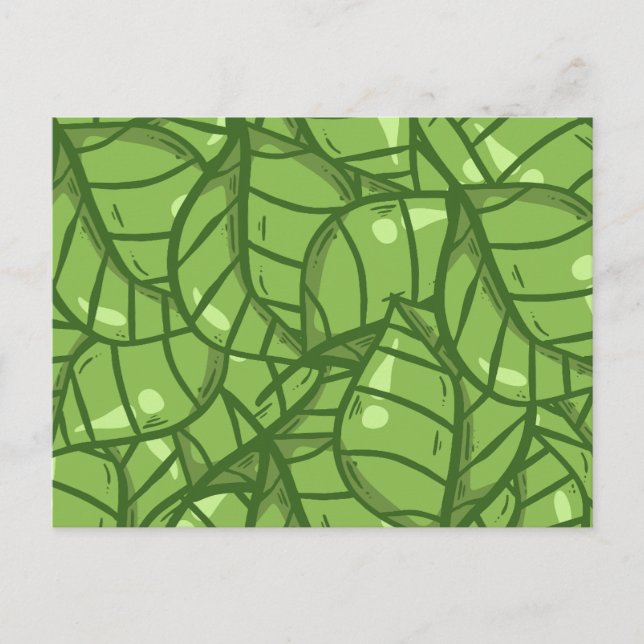 Plant Leaves Botanical Floral Abstract Pattern Postcard (Front)