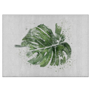 Plant Lover Abstract Monstera Leaf Cutting Board