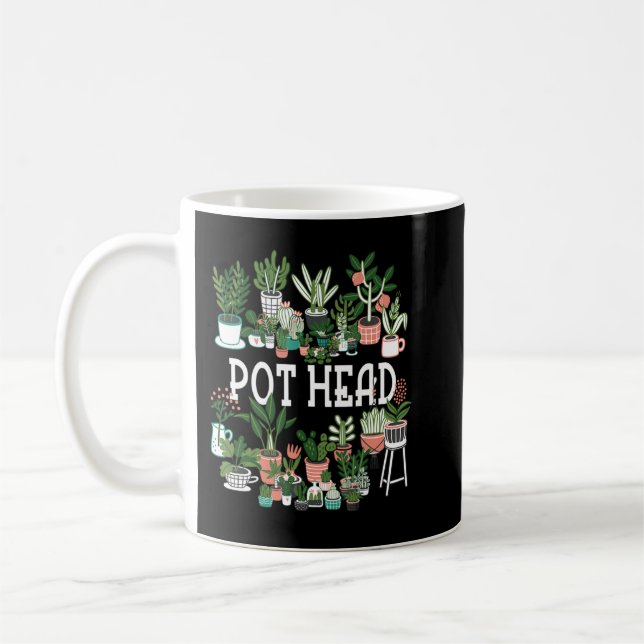 Plant Lover and Gardener Pot Head Succulent Coffee Mug (Left)