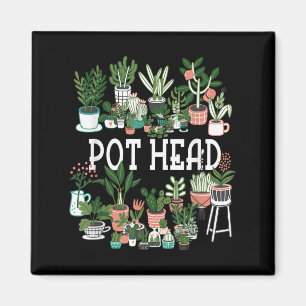 Plant Lover And Gardener_ Pot Head Succulent Short Magnet