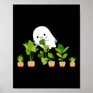 Plant Lover Cute Halloween Ghost Gift  Poster