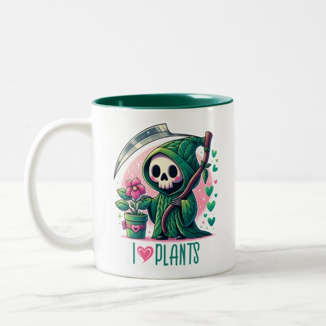 Plant Lover Grim Reaper Coffee Mug (Left)