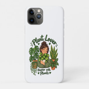 Plant Lover – Happier with Plants Cute Houseplant iPhone 11 Pro Case