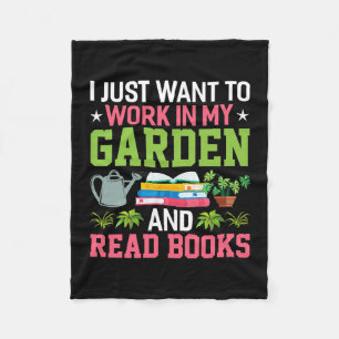 Plant Lover In My Gargen And Read Books Fleece Blanket