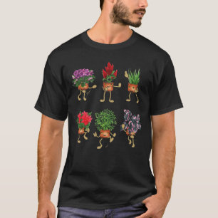 Plant Lover Women Florist Gardener Dabbing T-Shirt
