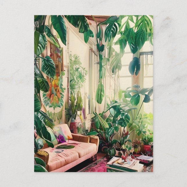 Plant Lovers Paradise Living Room Postcard (Front)