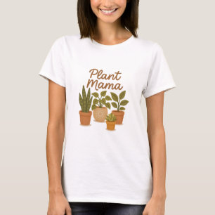 Plant Mama – Cute Boho Houseplant Illustration T-Shirt