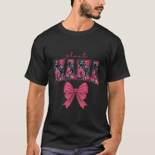Plant Mama Momma Mum Coquette Cute Floral Pink Bow T-Shirt