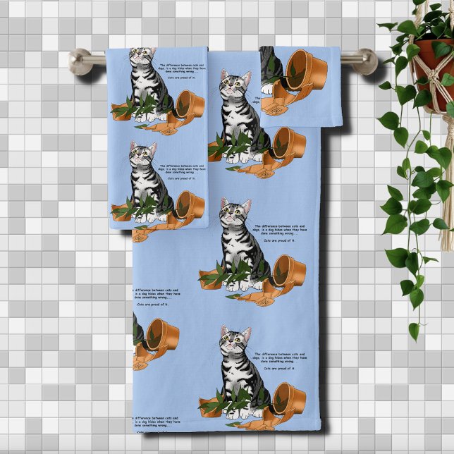Plant Mischief Cat Bath Towel Set (Creator Uploaded)