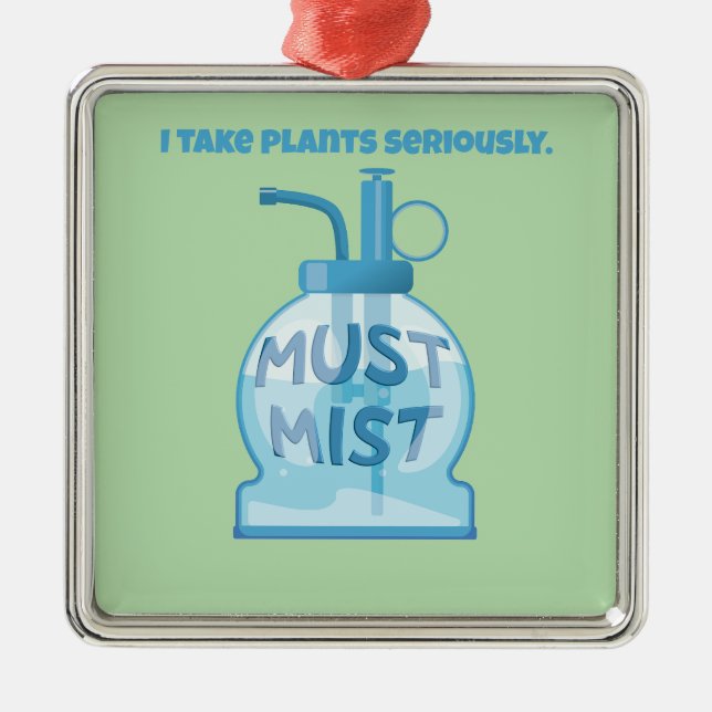 Plant mister misting pot plants metal ornament (Front)