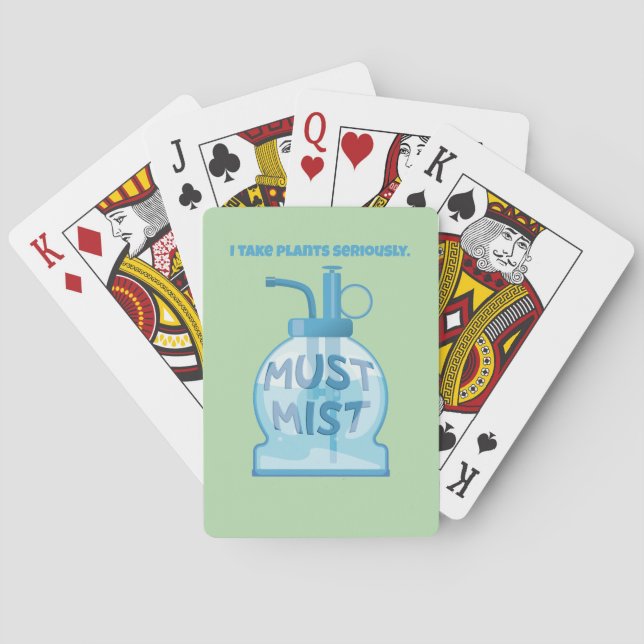 Plant mister misting pot plants playing cards (Back)