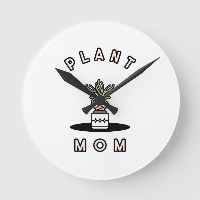 Plant Mom   Round Clock (Front)