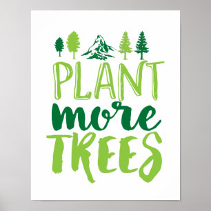 Plant More Trees Inspirational Earth Day Quote Poster