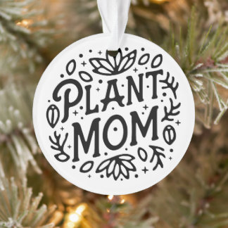 Plant mum boho retro aesthetic ornament