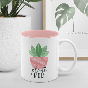 Plant Mum   Cute Personalised Plant Lover Two-Tone Coffee Mug