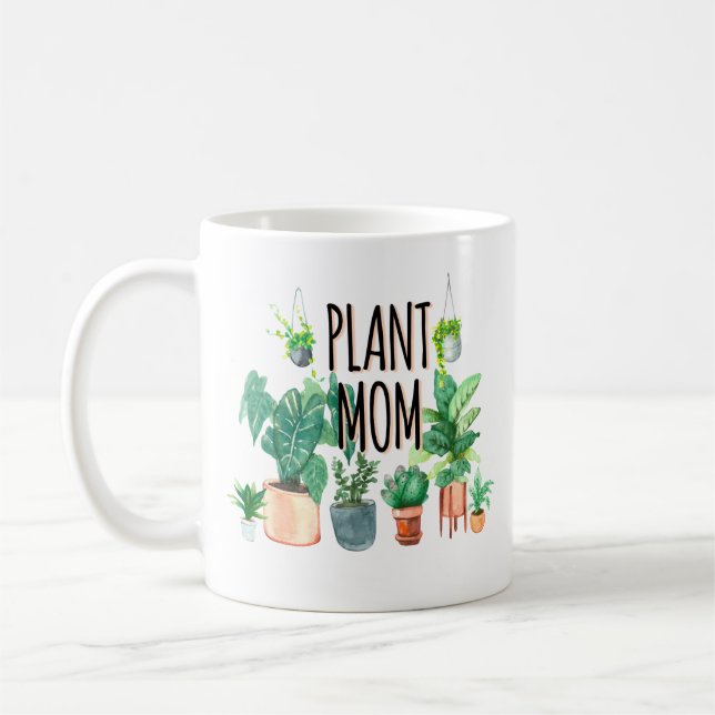 Plant Mum -Gardening, Planter Gift For Mum Coffee Mug (Left)