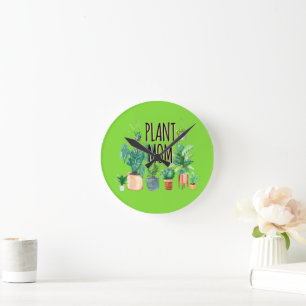 Plant Mum -Gardening, Planter Gift For Mum Round Clock