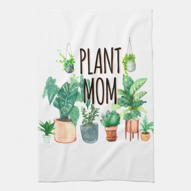 Plant Mum -Gardening, Planter Gift For Mum Tea Towel (Vertical)