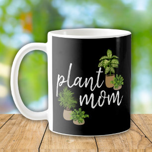 Plant Mum Green Houseplants Black Background Coffee Mug