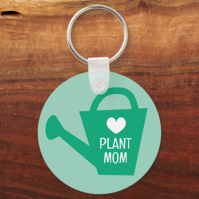 Plant Mum keychain with custom monogram (Front)