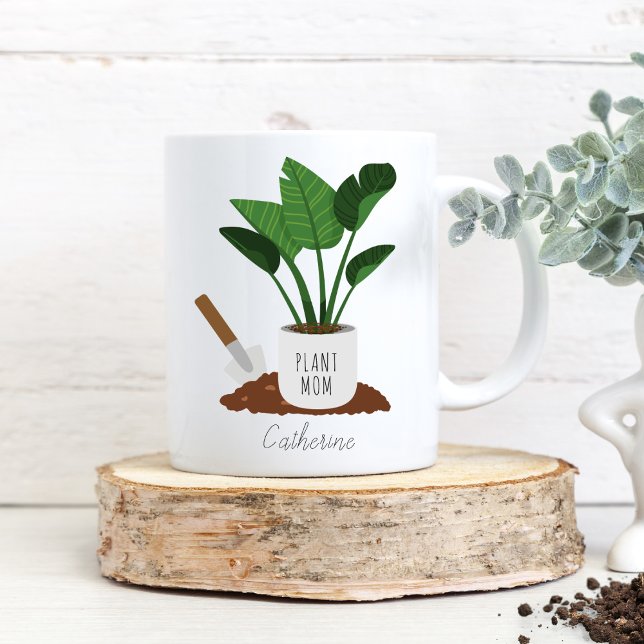 Plant Mum Personalised Plant Lover Two-Tone Coffee Mug (Creator Uploaded)