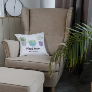 Plant Mum Personalised Throw Pillow