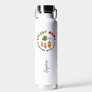 Plant Mum Planting With Love Personalised Water Bottle