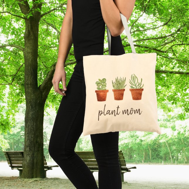 Plant Mum Potted Succulents Tote Bag (Creator Uploaded)