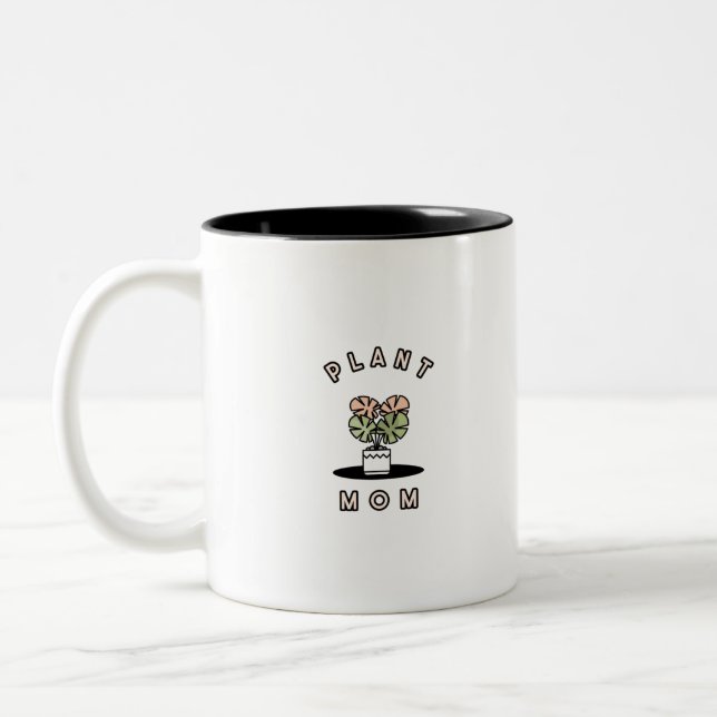 Plant Mum  Two-Tone Coffee Mug (Left)