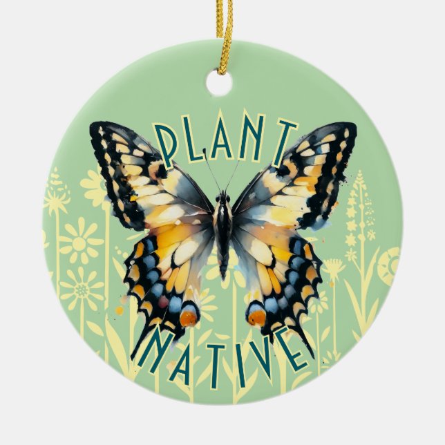 Plant Native Ceramic Ornament (Front)