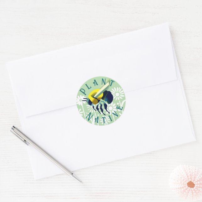 Plant Native Classic Round Sticker (Envelope)