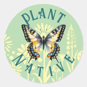 Plant Native Classic Round Sticker