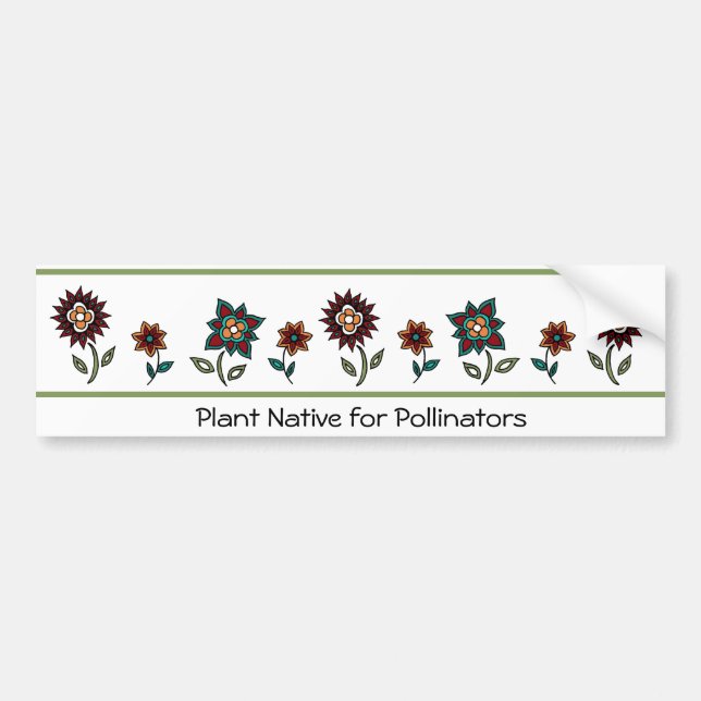 Plant Native for Pollinators Bumper Sticker (Front)