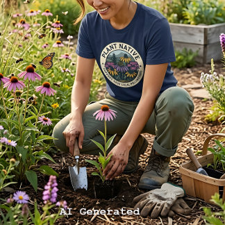 Plant Native – Support Local Pollinators Tri-Blend Shirt