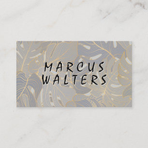 Plant Palm Leaves Pattern Business Card