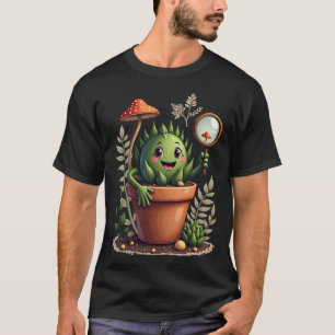 Plant Parent Detective Succulent Mushroom Botanica T-Shirt