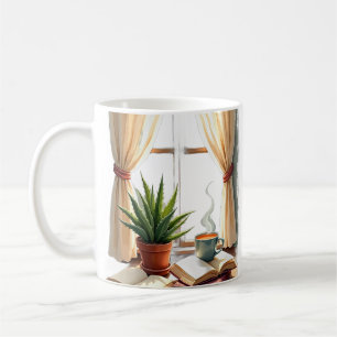 Plant Parent Reading Nook Succulent and Book Cosy Coffee Mug