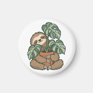 Plant Parent Sloth Hugging Monstera Magnet
