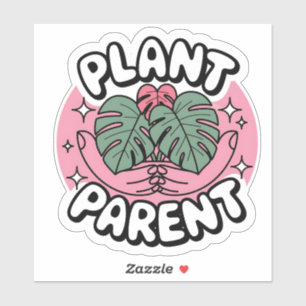 Plant Parent with Monstera and Sparkles Sticker