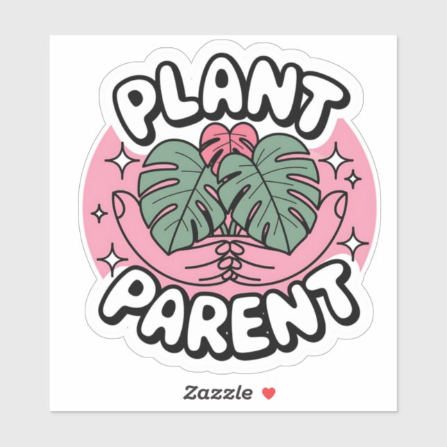 Plant Parent with Monstera and Sparkles Sticker (Sheet)