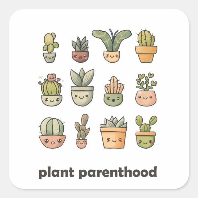 PLANT PARENTHOOD SQUARE STICKER (Front)