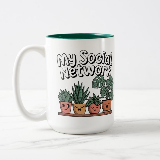 Plant parents Social Network  Two-Tone Coffee Mug (Left)